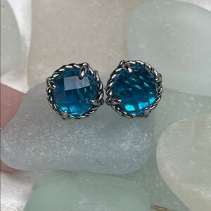 David Yurman Chatelaine Earrings in Blue Topaz